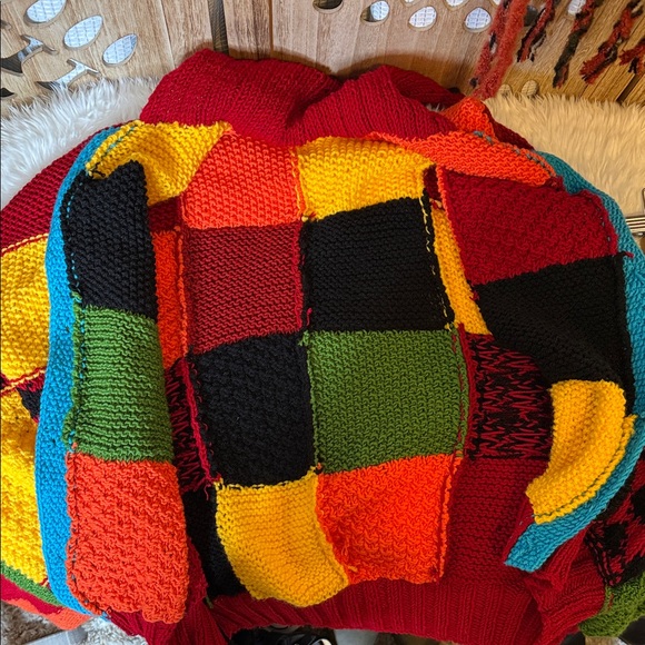 Vibrant Patchwork Women's Cardigan - Picture 6 of 7